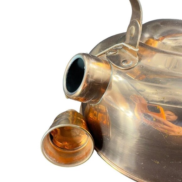 ODI Solid Copper Tea Kettle Tea Pot Made In Portugal Stamped Wooden Handle Knob - Picture 7 of 16